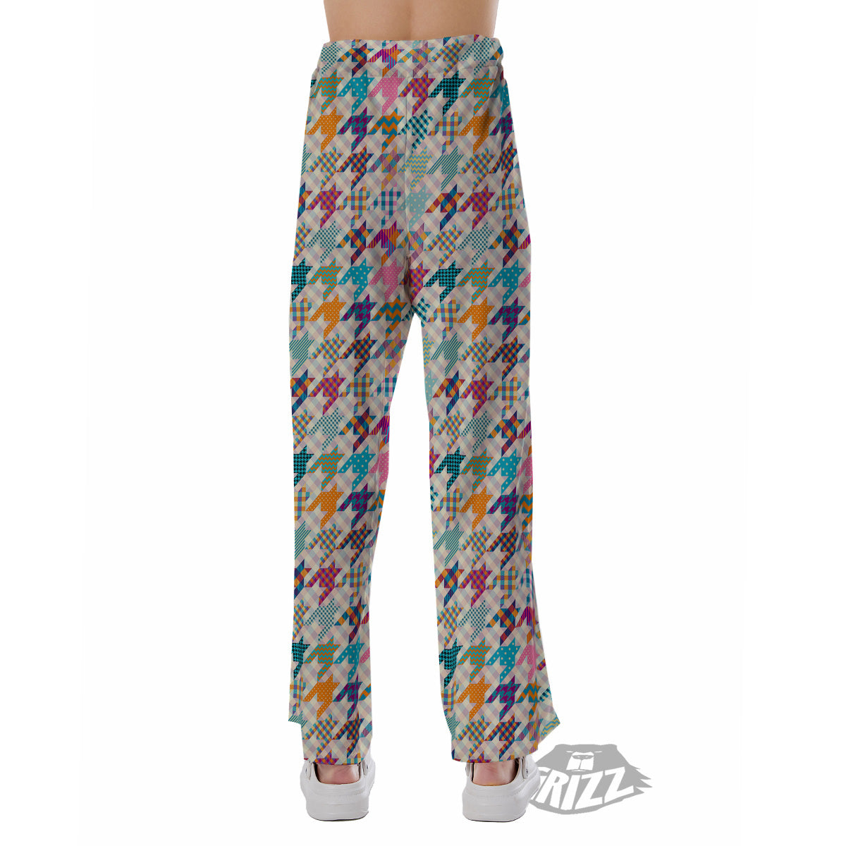 Houndstooth Colorful Plaid Print Pattern Pajama Pants-grizzshop