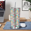 Houndstooth Colorful Plaid Print Pattern Tumbler-grizzshop