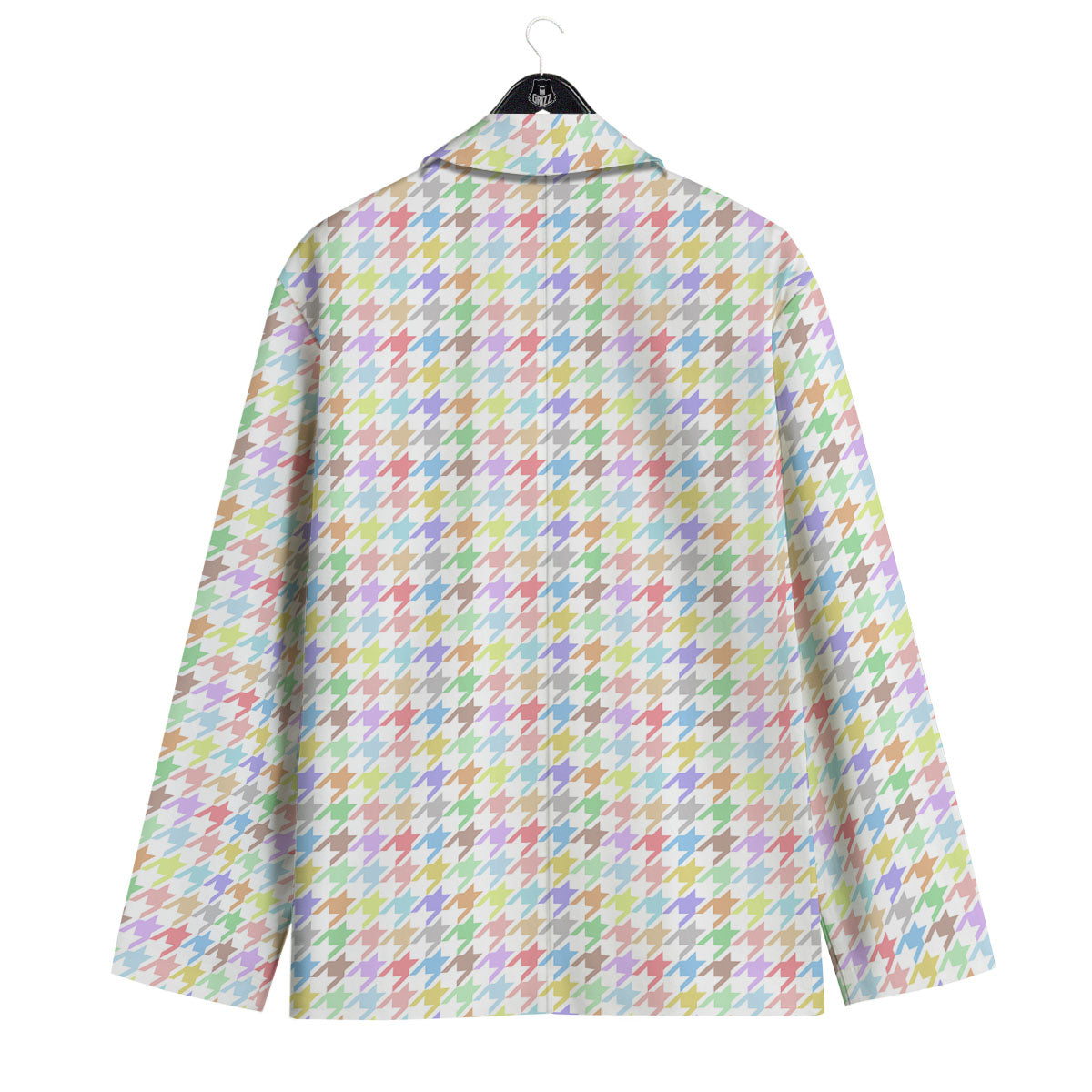 Houndstooth Colorful Print Men's Sport Coat-grizzshop