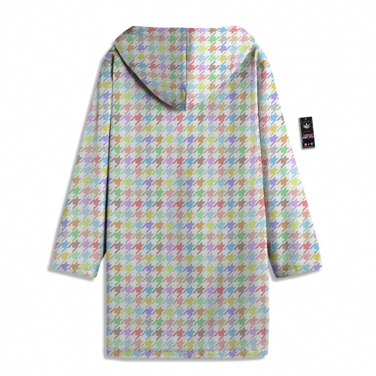 Houndstooth Colorful Print Men's Windbreaker Jacket-grizzshop