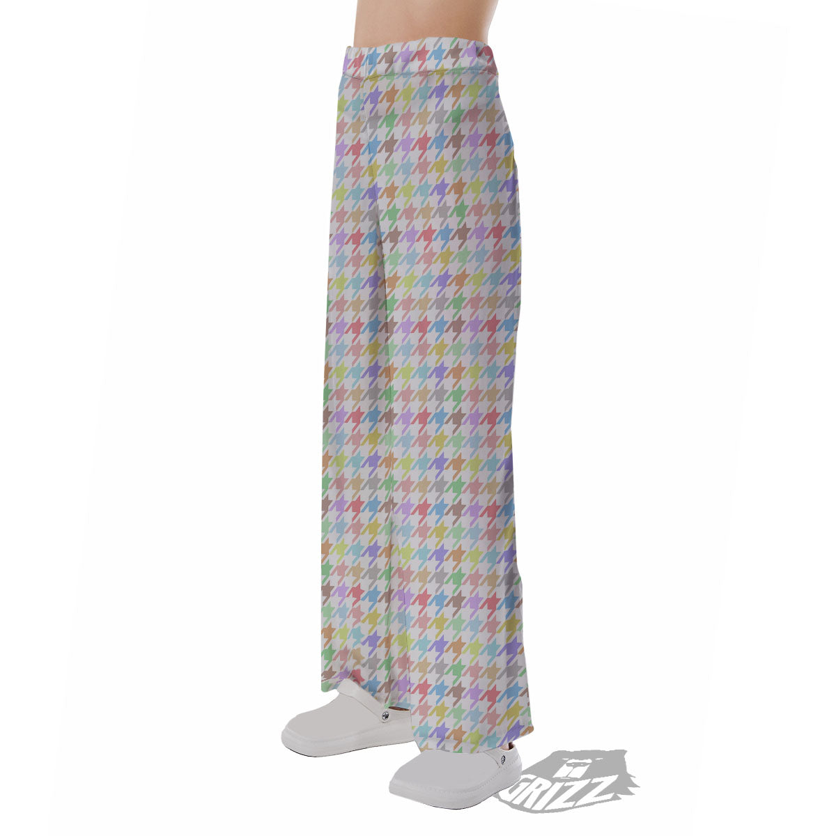 Houndstooth Colorful Print Pajama Pants-grizzshop