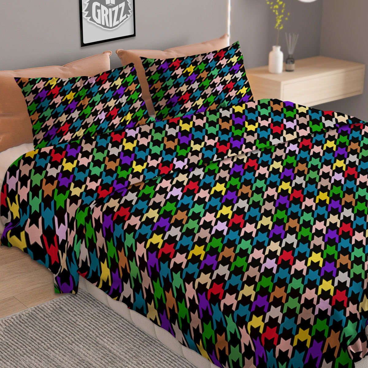 Grizzly Bear Print Pattern Duvet Cover Bedding Set