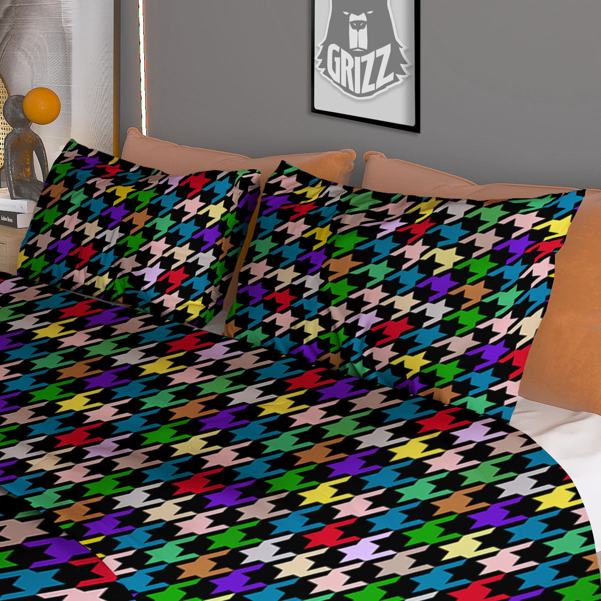 Grizzly Bear Print Pattern Duvet Cover Bedding Set