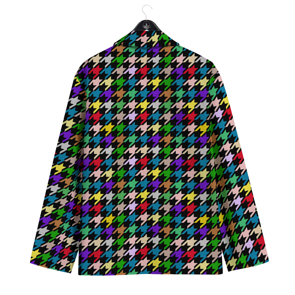 Houndstooth Colorful Print Pattern Men's Sport Coat-grizzshop