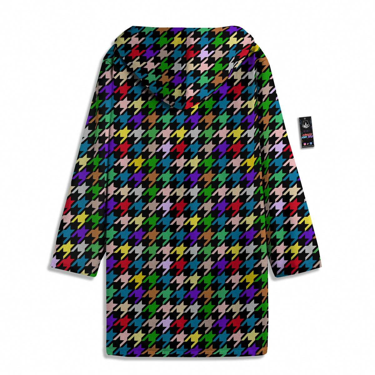 Houndstooth Colorful Print Pattern Men's Windbreaker Jacket-grizzshop