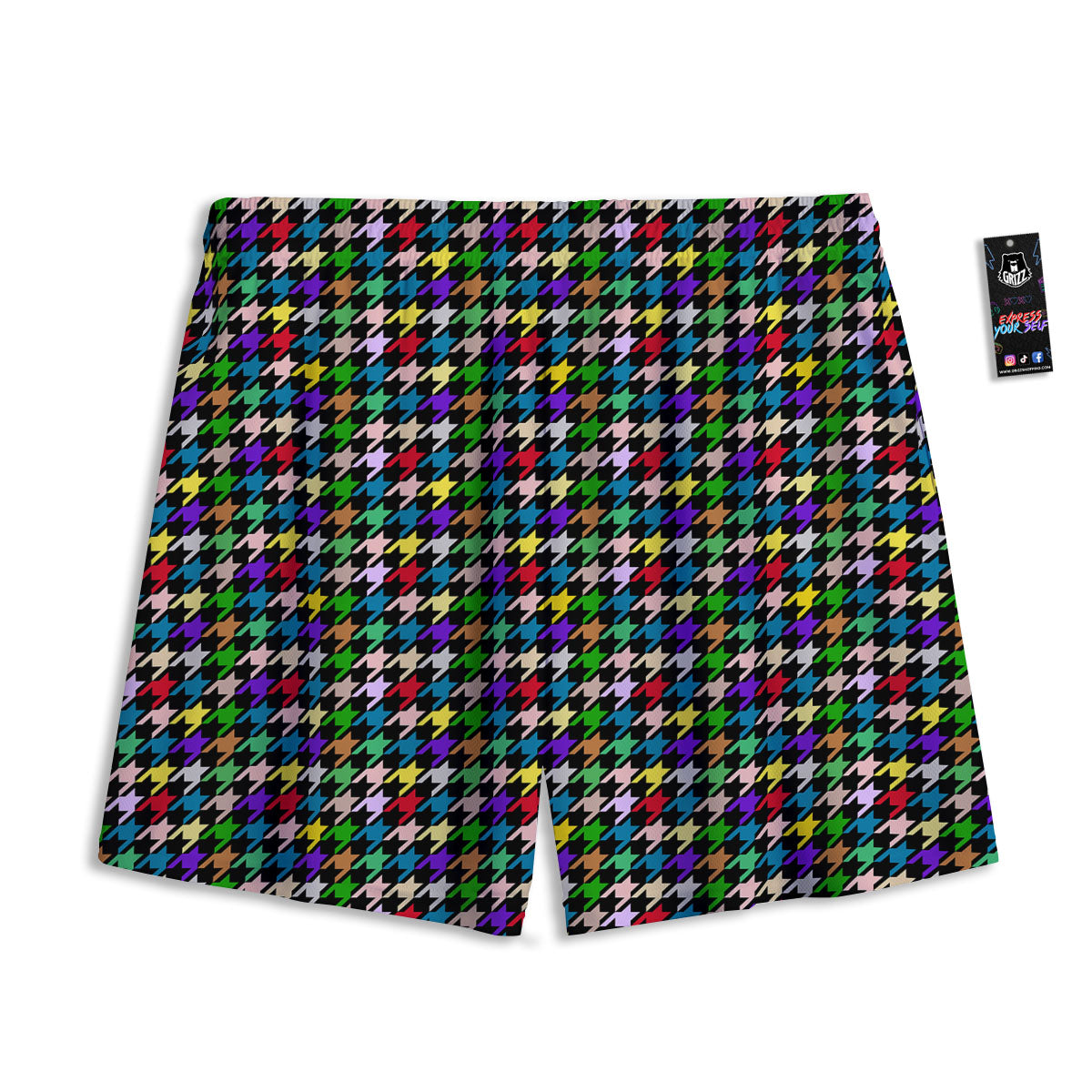 Grizzly Bear Print Pattern Mesh Shorts