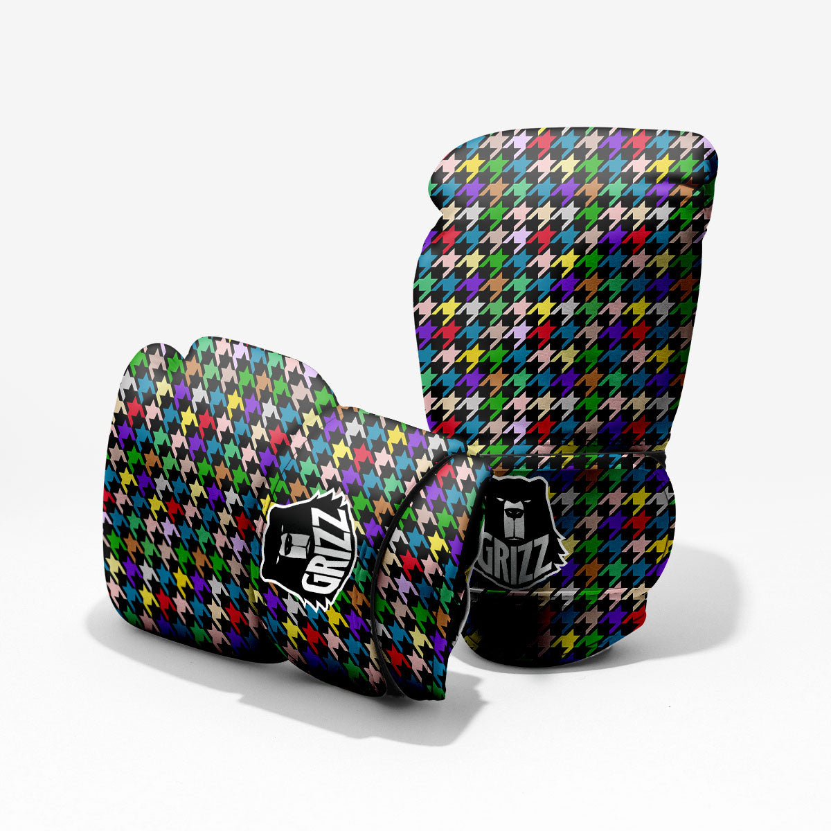 Houndstooth Colorful Print Pattern Pro Boxing Glove