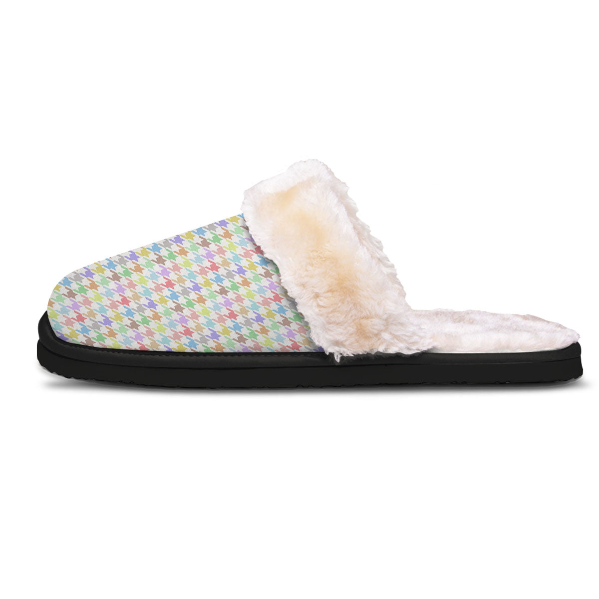 Houndstooth Colorful Print Slippers-grizzshop