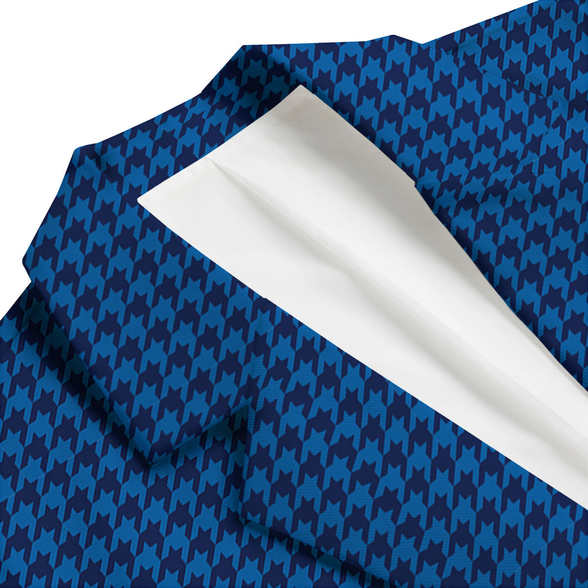 Houndstooth Deep Blue Print Pattern Men's Blazer-grizzshop