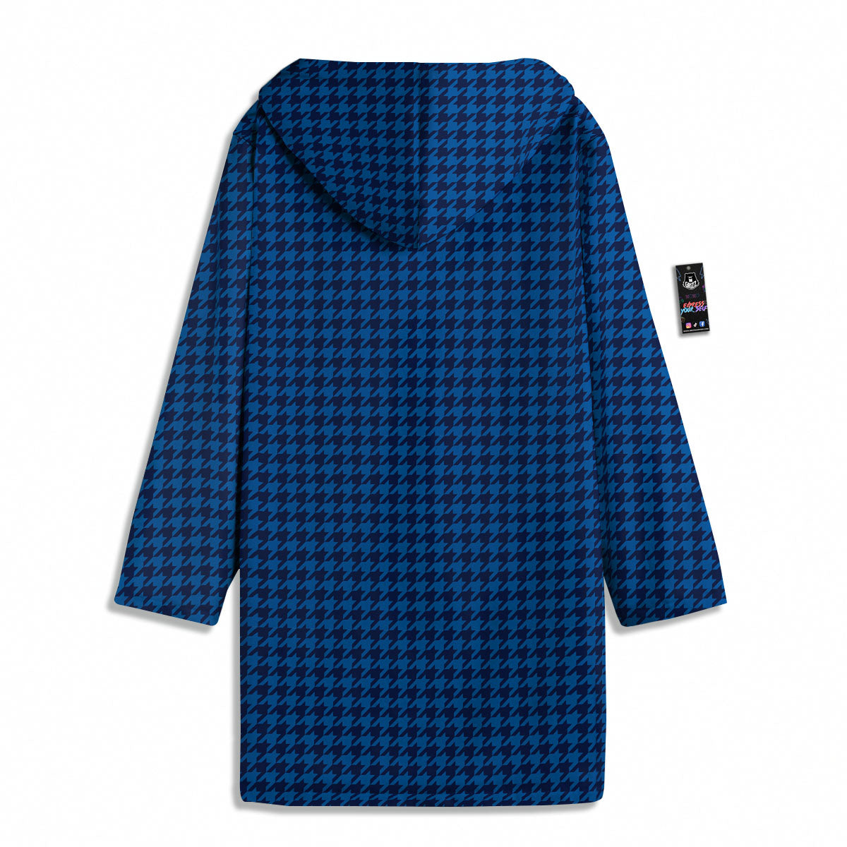 Houndstooth Deep Blue Print Pattern Men's Windbreaker Jacket-grizzshop