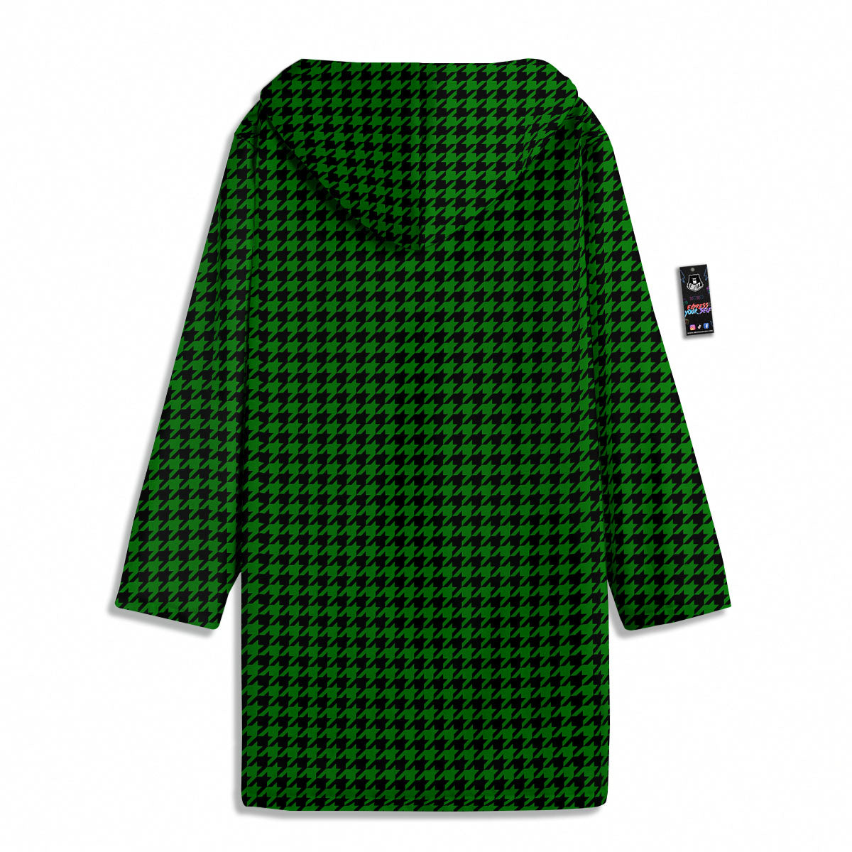 Houndstooth Deep Green Print Pattern Men's Windbreaker Jacket-grizzshop