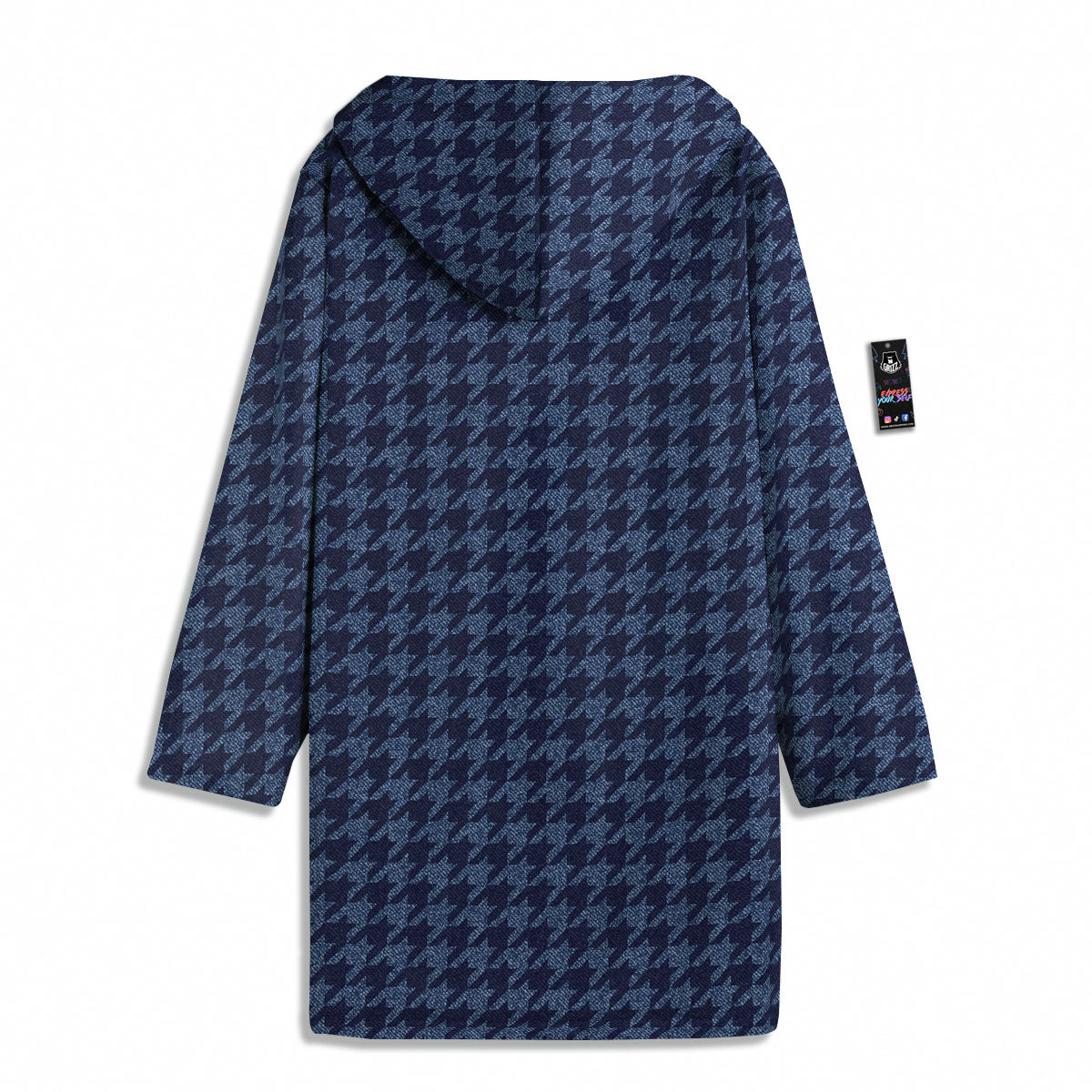Houndstooth Denim Print Pattern Men's Windbreaker Jacket-grizzshop