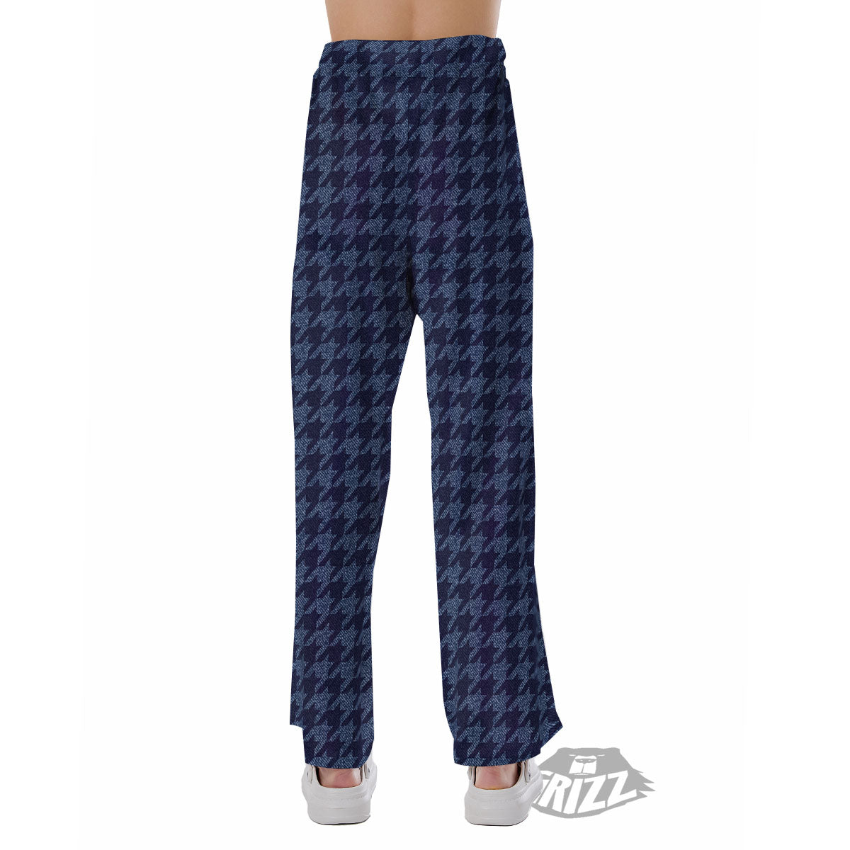 Houndstooth Denim Print Pattern Pajama Pants-grizzshop