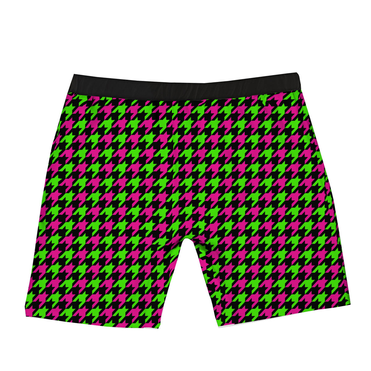 Houndstooth Green And Pink Print Pattern Boxer Briefs-grizzshop