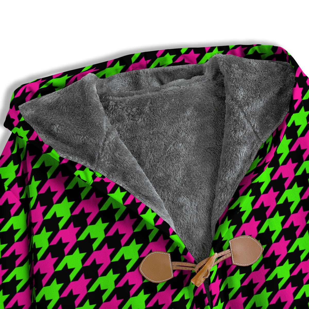 Houndstooth Green And Pink Print Pattern Men's Windbreaker Jacket-grizzshop