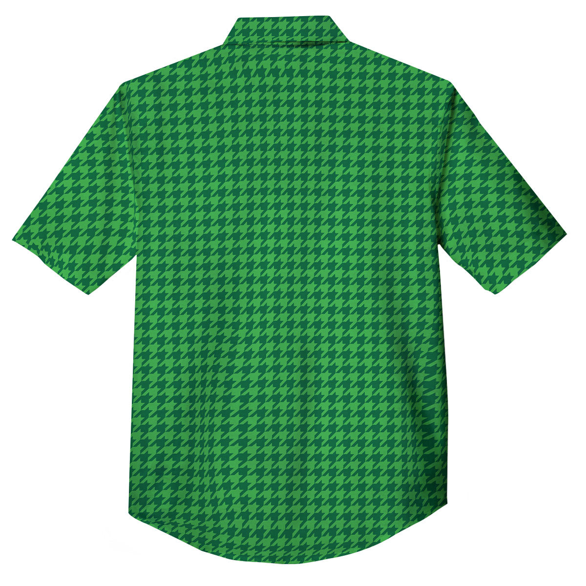 Houndstooth Green Print Pattern Button Up Shirt-grizzshop