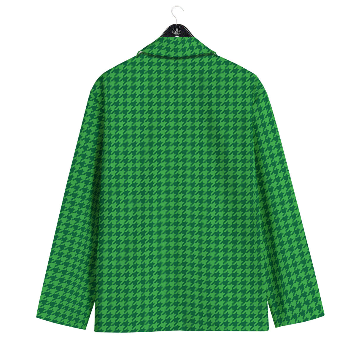 Houndstooth Green Print Pattern Men's Sport Coat-grizzshop