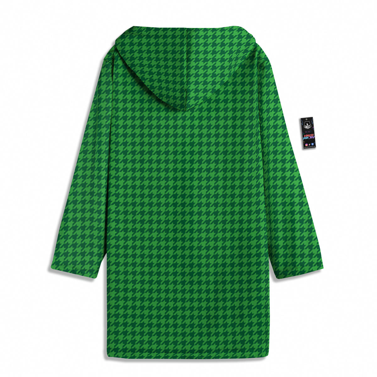 Houndstooth Green Print Pattern Men's Windbreaker Jacket-grizzshop