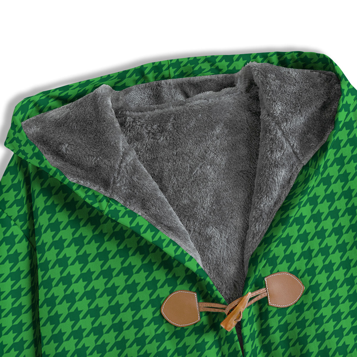 Houndstooth Green Print Pattern Men's Windbreaker Jacket-grizzshop