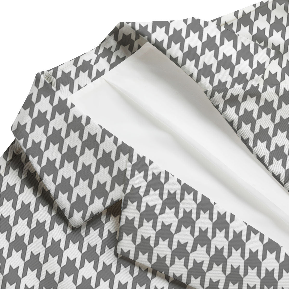Houndstooth Grey Print Pattern Men's Blazer-grizzshop