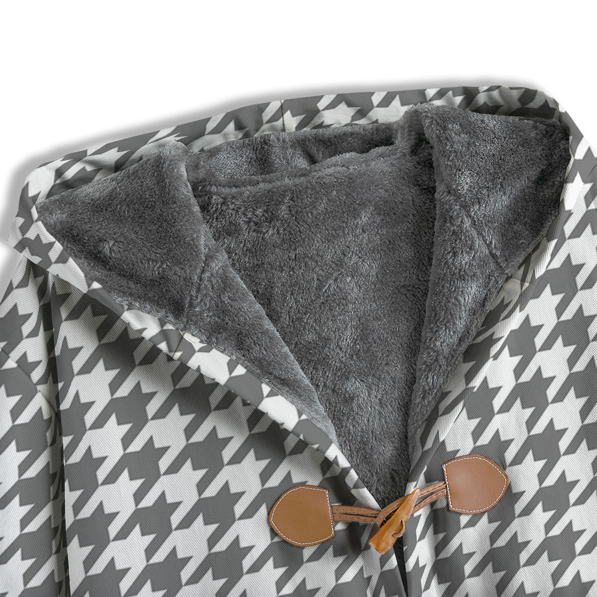 Houndstooth Grey Print Pattern Men's Windbreaker Jacket-grizzshop