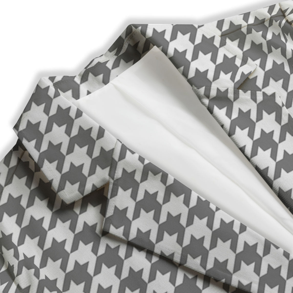 Houndstooth Grey Print Pattern Women's Blazer-grizzshop