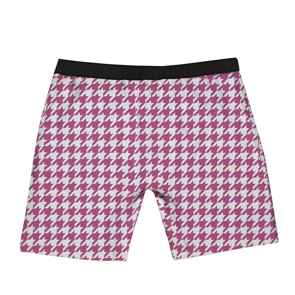 Houndstooth Pink Print Pattern Boxer Briefs-grizzshop