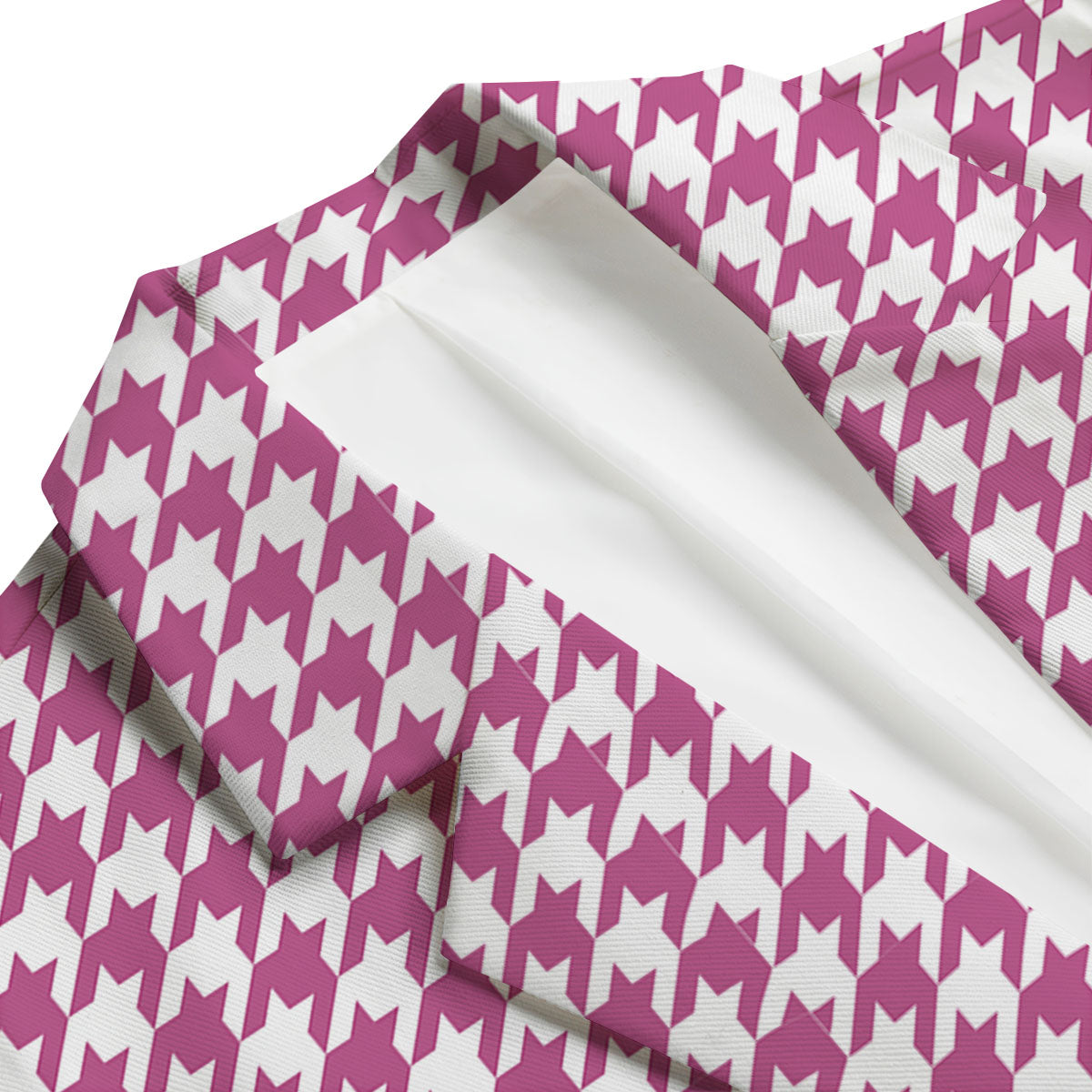 Houndstooth Pink Print Pattern Men's Blazer-grizzshop