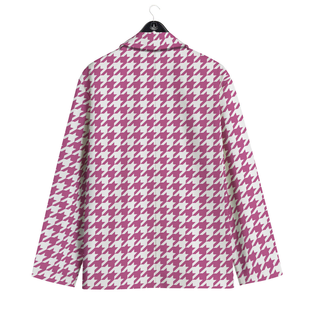Houndstooth Pink Print Pattern Men's Sport Coat-grizzshop