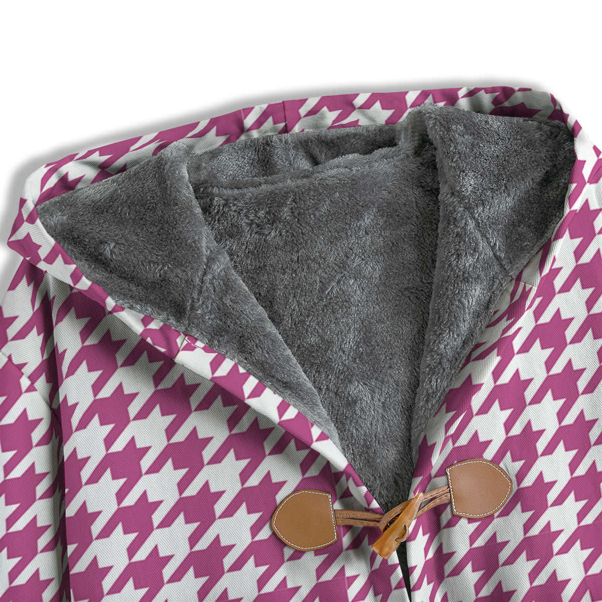 Houndstooth Pink Print Pattern Men's Windbreaker Jacket-grizzshop
