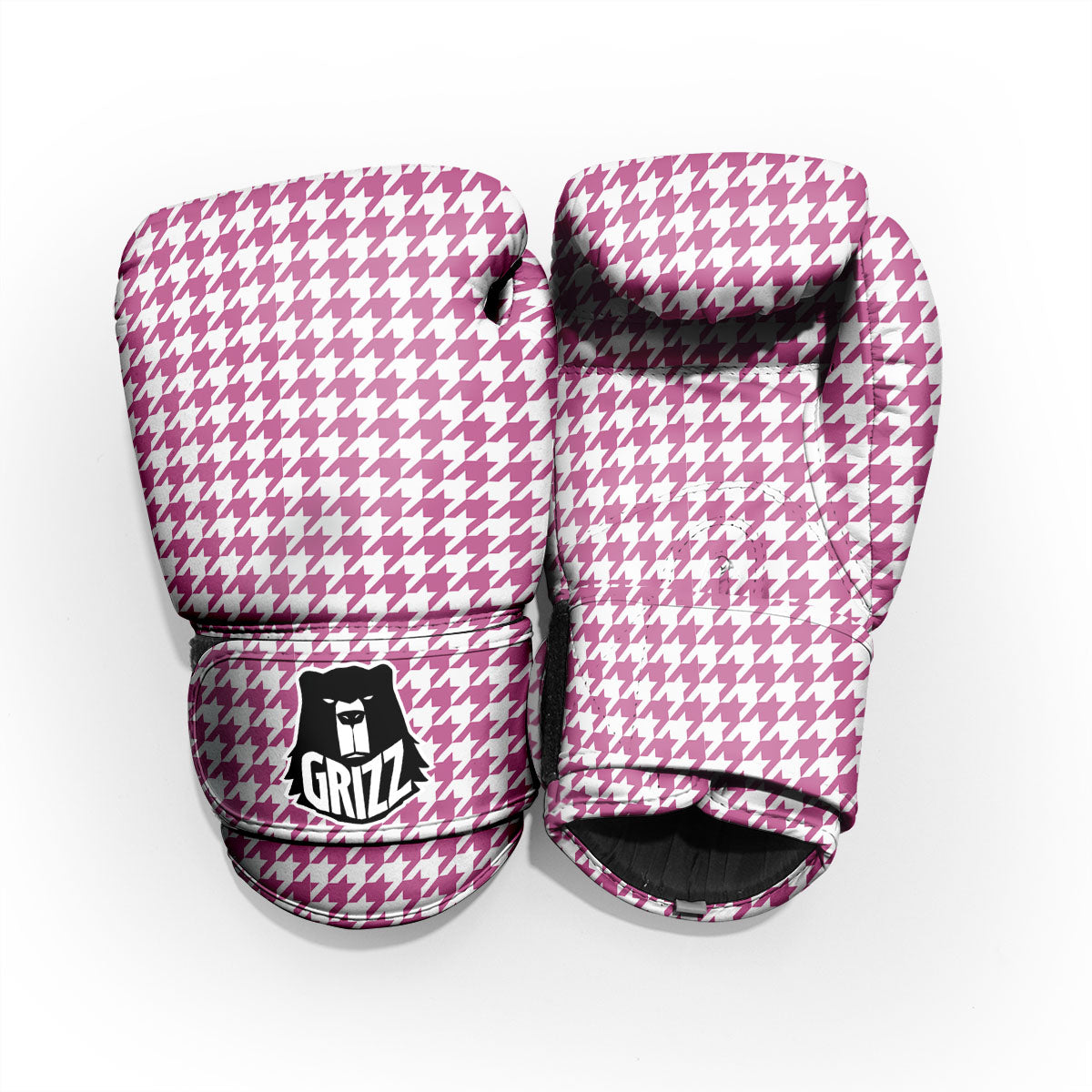 Houndstooth Pink Print Pattern Pro Boxing Glove