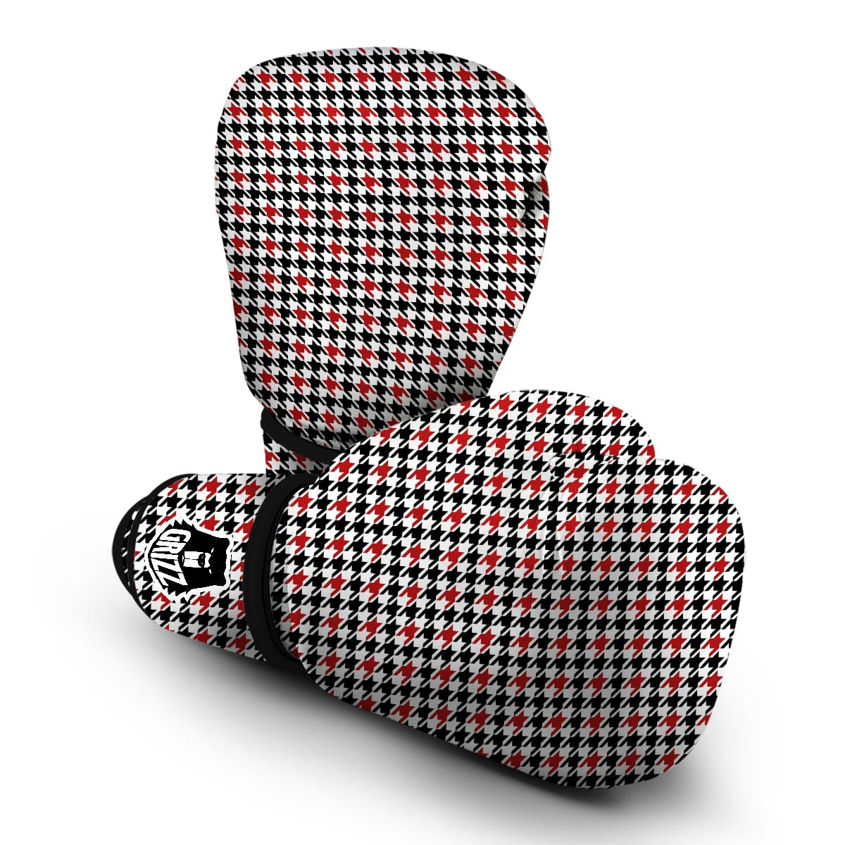Houndstooth Print Pattern Boxing Gloves-grizzshop