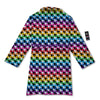 Houndstooth Rainbow Pride Print Pattern Bathrobe-grizzshop