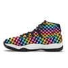 Houndstooth Rainbow Pride Print Pattern Black Bball Shoes-grizzshop