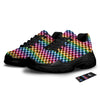 Houndstooth Rainbow Pride Print Pattern Black Chunky Shoes-grizzshop