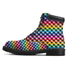 Houndstooth Rainbow Pride Print Pattern Boots-grizzshop