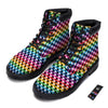 Houndstooth Rainbow Pride Print Pattern Boots-grizzshop