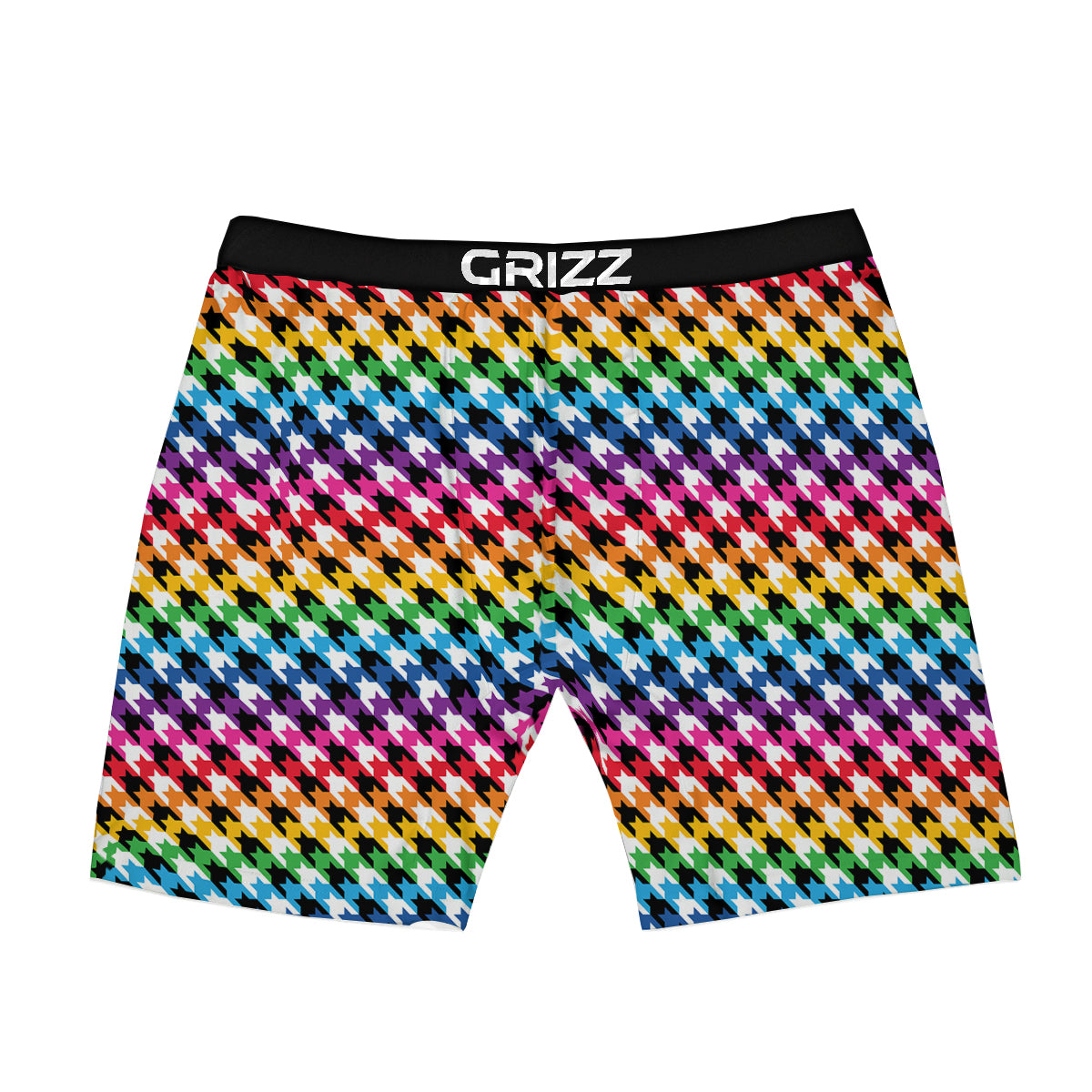 Houndstooth Rainbow Pride Print Pattern Boxer Briefs-grizzshop