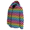 Houndstooth Rainbow Pride Print Pattern Down Jacket-grizzshop