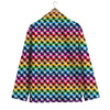 Houndstooth Rainbow Pride Print Pattern Men's Blazer-grizzshop