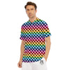 Houndstooth Rainbow Pride Print Pattern Men's Golf Shirts-grizzshop