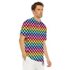 Houndstooth Rainbow Pride Print Pattern Men's Golf Shirts-grizzshop