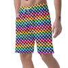 Houndstooth Rainbow Pride Print Pattern Men's Shorts-grizzshop