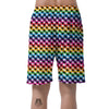 Houndstooth Rainbow Pride Print Pattern Men's Shorts-grizzshop