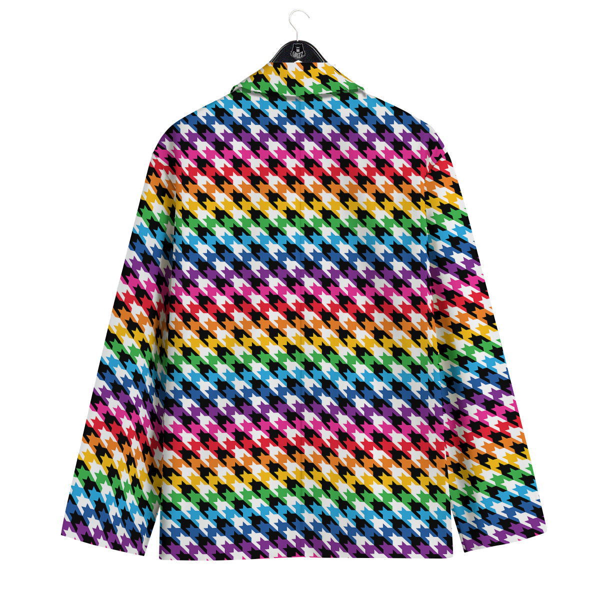 Houndstooth Rainbow Pride Print Pattern Men's Sport Coat-grizzshop