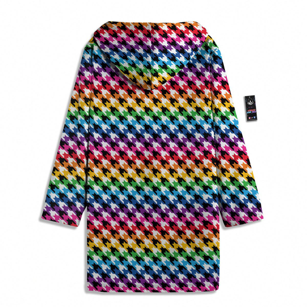 Houndstooth Rainbow Pride Print Pattern Men's Windbreaker Jacket-grizzshop