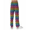 Houndstooth Rainbow Pride Print Pattern Pajama Pants-grizzshop