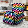 Houndstooth Rainbow Pride Print Pattern Recliner Slipcover-grizzshop