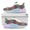 Houndstooth Rainbow Pride Print Pattern Running Sneakers-grizzshop