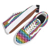 Houndstooth Rainbow Pride Print Pattern Skate Shoes-grizzshop